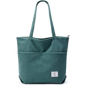Women D-Blue Imported Corduroy Casual Big Capacity Shoulder Tote Handbag